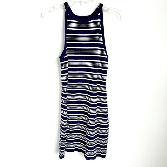 Theory Dress Striped Blue and White Racerback Stretchy Comfy - Picture 2 of 7